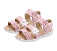 Girls Sandals Casual Open Toe Two Adjustable Strapped Sandals with Hook and Loop for Little Kid/Big Kid 8.5