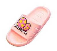 Girls Sandals Comfortable Funny Kids Sandals & Slides Open Toe Non-Slip Summer Slippers Flat Casual Breathable Beach Shoes Pool Shower Bathroom House Slipper （Red, 14.5 Big Kids