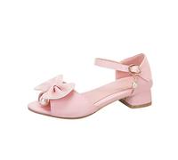 Girls Sandals Comfortable Summer Heeled Sandals Open Toe Non-Slip Dress Shoes Casual Breathable Flat Shoes for Flower Party Wedding Princess （2 Big Kids