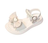 Girls Sandals Comfy Summer Kids Platform Sandals Open Toe Non-Slip Sandal Breathable Flat Casual Beach Shoes for Walking Pool Holiday （White, 2 Big Kids