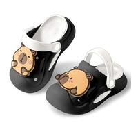 Girls Sandals For Summer Breathable Barefoot Shoes Soft Rubber Sole Closed Toe Glitter Sparkle Fish Slippers Baby 12-18 Months Slip On With Strappy Ankle Zipper Big Little (Black,8.5)