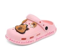 Girls Sandals For Summer Cartoon Cat Cute Beachwear & Summer Pool Shoes Low Heel Ankle Strap Open Toe Funny Slippers Jazz Brown Wedding Party Bridesmaid Little Kid/Big Kid (Pink,1.5)