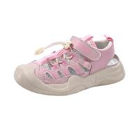 Girls Sandals For Summer Open Toe Flat Shoes Low Heel Ankle Strap Open Toddler Cute Flowers Slipper Kids Sea Sliders Halloween Cosplay Fancy Dress Up Summer Autumn (Pink,1)