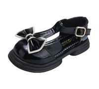 Girls Sandals Little Big Kids Breathable Barefoot Shoes Queen Princess Birthday For Slip On Slippers Flower Girl Summer Bowknot Upper Rubber Sole White Pink Size (Black,11)