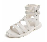 Girls Sandals Little Big Kids Heeled Princess Dress Up Shoes Boys Wid Barefoot Water Bathroom Slippers School Size 5 4 Pink Silver Blue Purple White Summer Autumn (Beige,11)