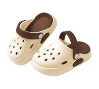 Girls Sandals Little Big Kids Party Shoes Ankle Strap Square Toe Low Heel Duck Slippers Kids Princess Flats With Bow Size 2 For Party Halloween Cosplay Summer Autumn (Khaki,5)