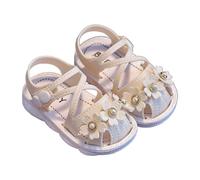 Girls Sandals Little Big Kids Princess Shoes Ankle Strap Square Toe Low Heel Dinosaur Slippers Princess For 3 Years Slide Toddlers Age 1-3 Beach Park Casual Summer Autumn (Beige,3-3.5 Years)