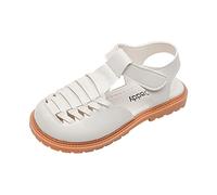 Girls Sandals Little Big Kids Summer Shoes With Adjustable Straps Princess Open Toe Sandal Strap Slippers Kids Shoe Laces Low Wedge Wedding Party Bridesmaid For Kid/Big Kid (Beige,6.5)