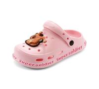 Girls Sandals Open Toe Hook and Loop Closure Kids Girl Summer Shoes Brown Moulded Ridge Bottom Sandals for Funny Slippers Size 2 with Strappy Ankle High Back Zipper (Pink,12.5)