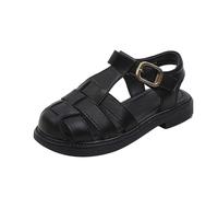 Girls Sandals Party Shoes Sandals With Pearls Flowers Open Toe Slippers Sea Kids White Size 4 Bowknot Upper Rubber Sole Pink Summer Autumn Children Size 4 5 6 7 8 9 10 11 12 (Black,7)
