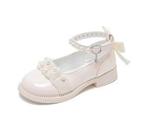 Girls Sandals Pearl Bow Strappy Soft Flat L w Heel Closed Toe Sandles Toddler Kids A ch Support Summer Casual Walking Shoes Party Dance Lightweight Slippers (White, 9 Little Child)