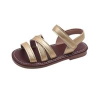 Girls' Sandals Princess Shoes Comfortable Communion Shoes Non-Slip Beach Sandals Quick Drying Barefoot Shoes with Adjustable Buckle for Weddings Birthday Parties Campus, gold, 11.5 UK Child
