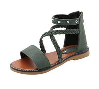 Girls Sandals Princess Shoes Soft Sole Beach Sandals Roman Shoes Sandals Toddler Boy, Green, 10.5 UK Child