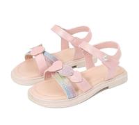 Girls Sandals Rhinestone Slingback Design Ankle Strap Casual Boho Beach Trips Comfortable Summer Shoes for Daily Wear, pink, 10.5/11 UK Child