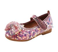 Girl's Sandals Summer Dress Shoes For Little Kid/Big Kid Low Heels Open Toe Princess Sandal Slippers Size 3 Water Toddler Black Sliders Pink Silver Blue Purple White (Pink,8.5)