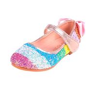 Girls Sandals Uk Summer Girl's Princess Mary Jane Pump Shoes Brown Moulded Ridge Bottom For Kids Slippers White Child's Slide Bowknot Upper Rubber Sole Pink Size (Pink,11)