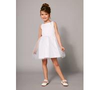 Girls' Sateen & Tulle Occasion Dress white
