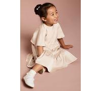 Girls Satin Back Crepe Tiered Angel Sleeve Dress Coast Champagne 3-4 Years