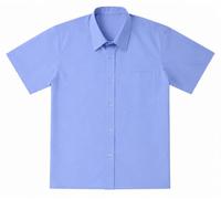 Girls School Blouse Shirt White & Pale Blue Long Sleeve Short Sleeve Easy Care School Uniform Shirt Ages 2-18 Adult Sizes 22-48 Inch (UK, Numeric, 30, Regular, Regular, Blue Short Sleeve)