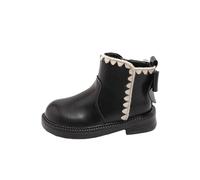 Girls' School Boots Faux Leather Ankle Boots, Kids Comfort walking Booties Side Zipper Anti-Slip Combat Shoes Holiday Party Dress Outdoor footwear