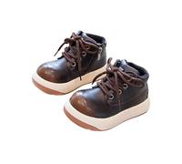 Girls' School Boots Side Zipper Ankle Booties, Kids Lace Up Patent Leather Walking Shoes Round Toe Combat Boots Pull On Lug Sole Chunky Heels Footwear Winter Fall