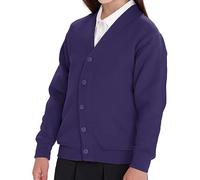 Girls School Cardigans Long Sleeves Stretchy Nice Looking Smart Cardigans for Age 3 to 13 (as8, Age, 9_Years, 10_Years, Regular, Purple)