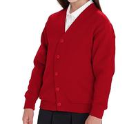 Girls School Cardigans Long Sleeves Stretchy Nice Looking Smart Cardigans for Age 3 to 13 (as8, Age, 9_Years, 10_Years, Regular, Red)