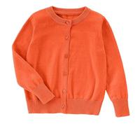 Girls School Knitted Cardigan Baby Girl Knit Cardigan Button Crew Neck Casual Open Front ShrugCardigan Baby Jacket Bolero Knitted Kids SchoolJumper (Orange, 4 5 Years)