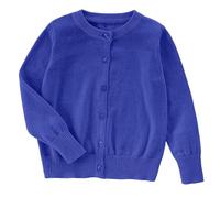 Girls School Knitted Cardigan Baby Girl Knit Cardigan Button Crew Neck Casual Open Front ShrugCardigan Baby Jacket Bolero Knitted Kids SchoolJumper (Blue, 4 5 Years)