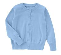 Girls School Knitted Cardigan Baby Girl Knit Cardigan Button Crew Neck Casual Open Front ShrugCardigan Baby Jacket Bolero Knitted Kids SchoolJumper (Sky Blue, 4 5 Years)