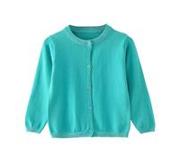 Girls School Knitted Cardigan Baby Girl Knit Cardigan Crew Neck Bolero Knitted Button Baby Girl Bolero CardiganShrug Clothes Fall Winter Warm Sweater (Mint Green, 5 6 Years)