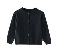 Girls School Knitted Cardigan KnittedJumper Girls Bolero Knitted Cardigan Crew Neck Button Cardigans Long Sleeve ButtonKnitted Clothes Fall Winter Warm Sweater (Navy, 3 4 Years)