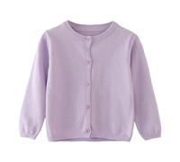 Girls School Knitted Cardigan KnittedJumper Girls Bolero Knitted Cardigan Crew Neck Button Cardigans Long Sleeve ButtonKnitted Clothes Fall Winter Warm Sweater (Light Purple, 6 7 Years)