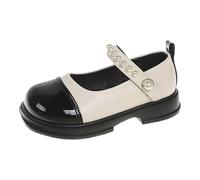 Girls School Shoes Classic Patent Black Mary Jane Uniform Shoes Touch Loafer Flats Dress Shoe Ballet Ballerina Wedding Pumps for Little Big Kids D1_Black Footwear UK 2