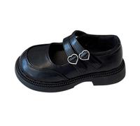 Girls School Shoes Oxford Double Buckle Strap Mary Jane Uniform Shoes Loafer Flats Dress Shoe Ballet Ballerina Wedding Pumps for Toddler Little Big Kids Black Footwear UK 13.5