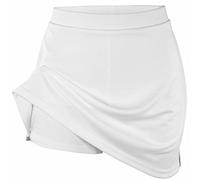 Girls School Skort - 2-in-1 Smart Uniform Skirt with Built-in Stretchy Shorts - Flat Front, Non-Pleated & Pocket-Free - PE, Sports & Daily Wear (UK, Age, 5 Years, 6 Years, Regular, White)
