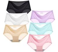 Girls Seamless Underwear Invisible Briefs Breathable Ice Silk Knickers Mid Rise Underpants for Kids Aged 6 Pack Multicolor
