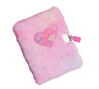 Girls Secret Journal - Pink Plush Diary, Notebook With Lock, Heart Design Writing Notebook | Fun Private Writing For Children Aged 6 12 Kids School Supplies Creativity Gift Personal Notes Use
