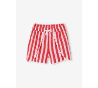 Girl's seersucker short striped red