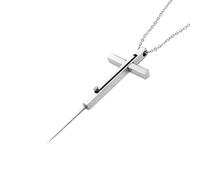 Girls Self-Defense Weapon Cross Necklace Self-Defense Anti-Wolf Artifact | The pendant has solid workmanship and sufficient hardness of the telescopic stick.