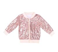 Girls' Sequin Show Coat Casual Coat Glitter Coat with Sequins Girl Cute Coats (RD3, 110)