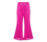 Girls Sequins Flared Pants Kids Sparkly Jazz Dance Pants Shiny Disco Party Trousers Modern Elastic Mid-Waist Bottom for Jazz Dancewear Hip Hop Retro Sparkly Trousers for Dance Performance For Carnival