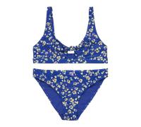 Girls Shadow Floral Bralette Bikini Set in Dazzling Blue Coastline Ditsy