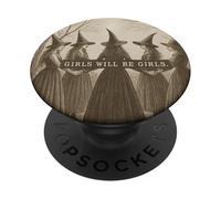 Girls shall Girls witch coven vintage art PopSockets Adhesive PopGrip