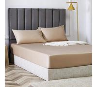 girls sheets,bed sheet single cotton silk satin sheet bed cover non-slip mattress protector for double king-Gold_200cmx200cm*32cm