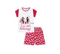 Girl's Short Pyjamas French Bulldog I'm Not Listening Pj 9 to 14 Years (9-10 Years) Pink