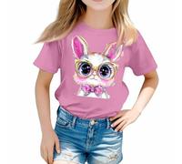 Girls Short Sleeve Cat T Shirts Sunflower Floral Print Crew Neck Kids Cute Tshirt Cotton Toddler Athletic Tops Casual Loose School Basic Tee Soft Breathable (8-Pink, 12-13 Years)