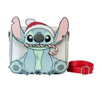 Girl's shoulder Bag Loungefly Disney Stitch Holiday glitter Turquoise 23,75x20,5x7,5 cm