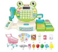 Girls Simulation Cash Register Toy Pretend Play Shopping Toy Supermarket Scanner Imaginative Shopping Set