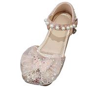 Girls Size 3 School Shoes Mary Jane Shoes Ballerina With Satin Ankle Tie for Wedding Birthday Girl Dress Up Shoe